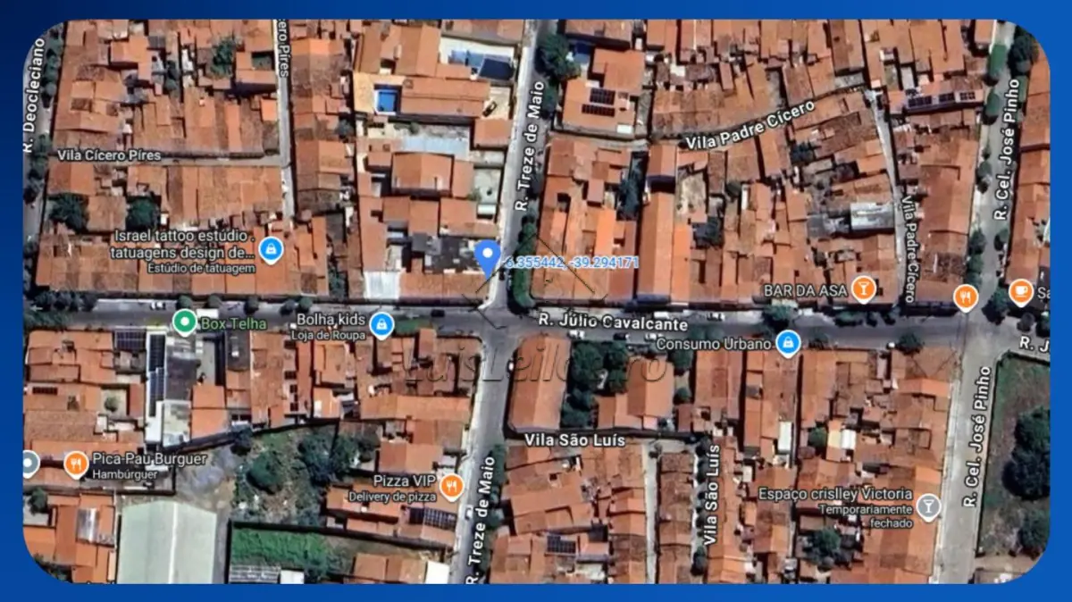 LOTE 003 - PRÉDIO COMERCIAL - Rua Treze de Maio, nº 274, cruzamento com Rua Julio Cavalcante, Centro, Iguatu/CE, com área de 227,66m²