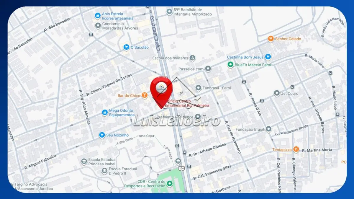LOTE 021 - SALA COMERCIAL - 7º andar, Edifício Centro Empresarial Ruy Palmeira, Av. Fernandes Lima, 1513, Farol, Maceió/AL, Área total de 393,00m²