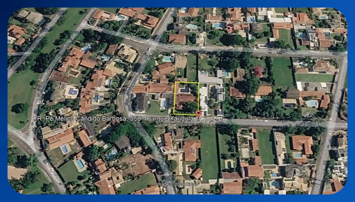 LOTE 079 - Casa - Quadra L, Rua Padre Melico Cândido Barbosa, 550, Parque Xangrilá, Campinas/SP, com Área Total de 1.204,00m² e Área Construída de 389m²