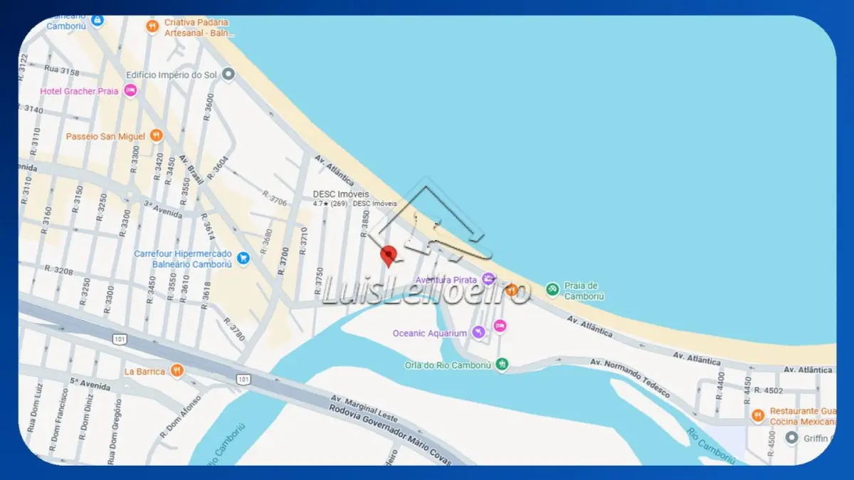 LOTE 090 - APARTAMENTO - Nº 601, Edifício Rainha Vittoria, Rua 3900, 133, Centro, Balneário Camboriú/SC, Área de 128,75m²