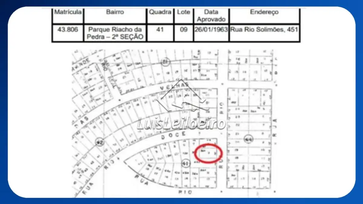 LOTE 008 - PRÉDIO COMERCIAL - Lote 09, Quadra 41, Rua Rio Solimões, 451, Bairro Novo Riacho, Contagem/MG, Área de 360,00m²