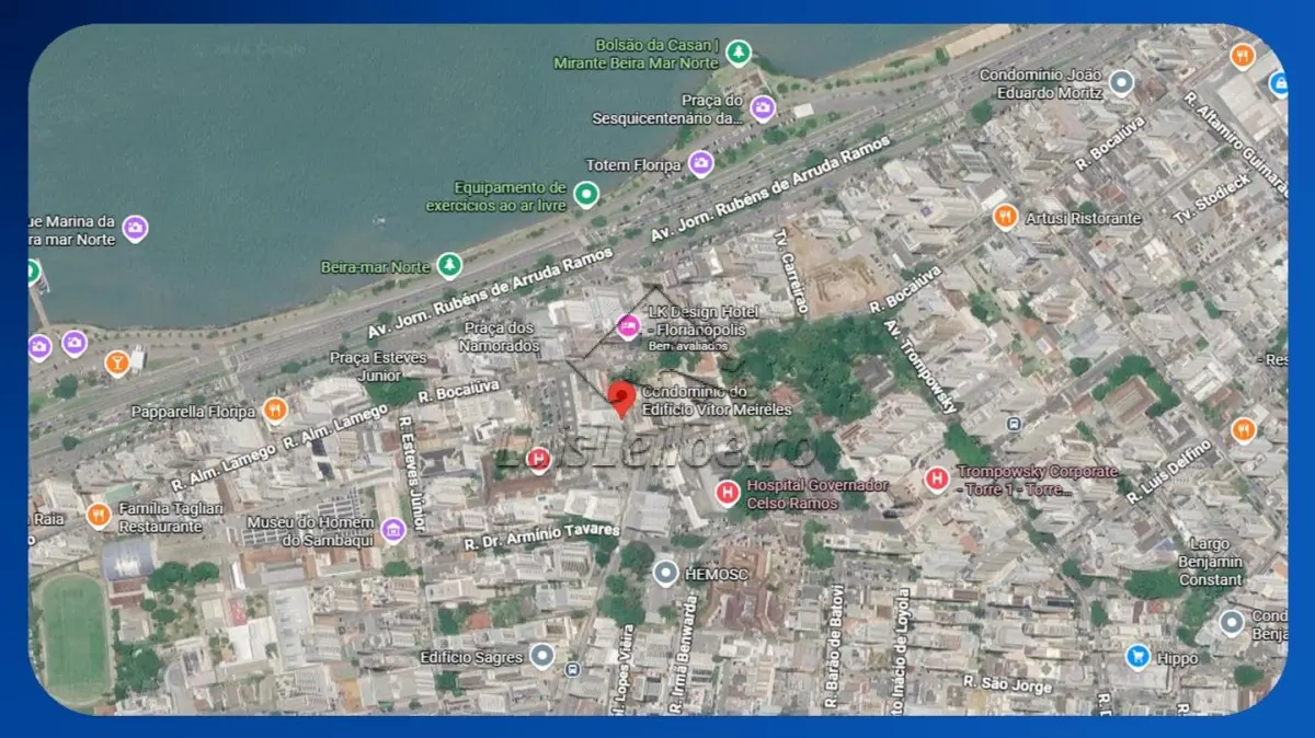 LOTE 103 - APARTAMENTO - Nº 1001, 10º andar, Edifício Victor Meirelles, Av. Othon da Gama Lobo D'Eça, 891, Centro, Florianópolis/SC, penhora sobre 25% do bem, Área de 95,03m²