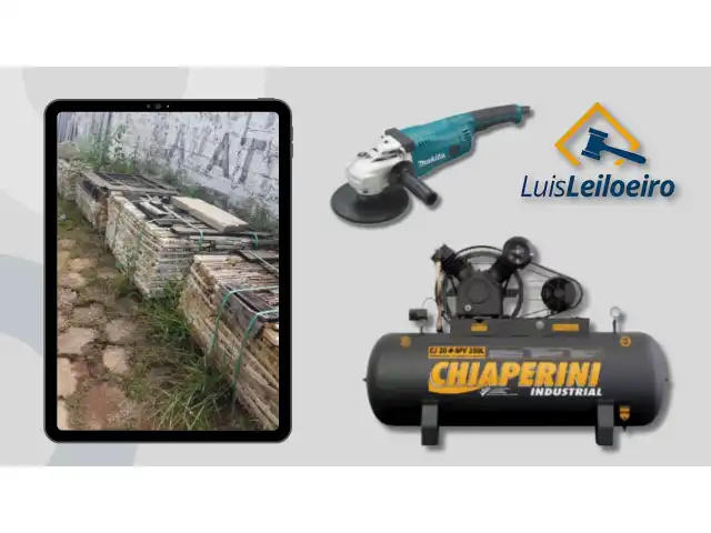 Palets de Pedra Mineira/ Compressor de Ar/ Lixadeiras Angulares