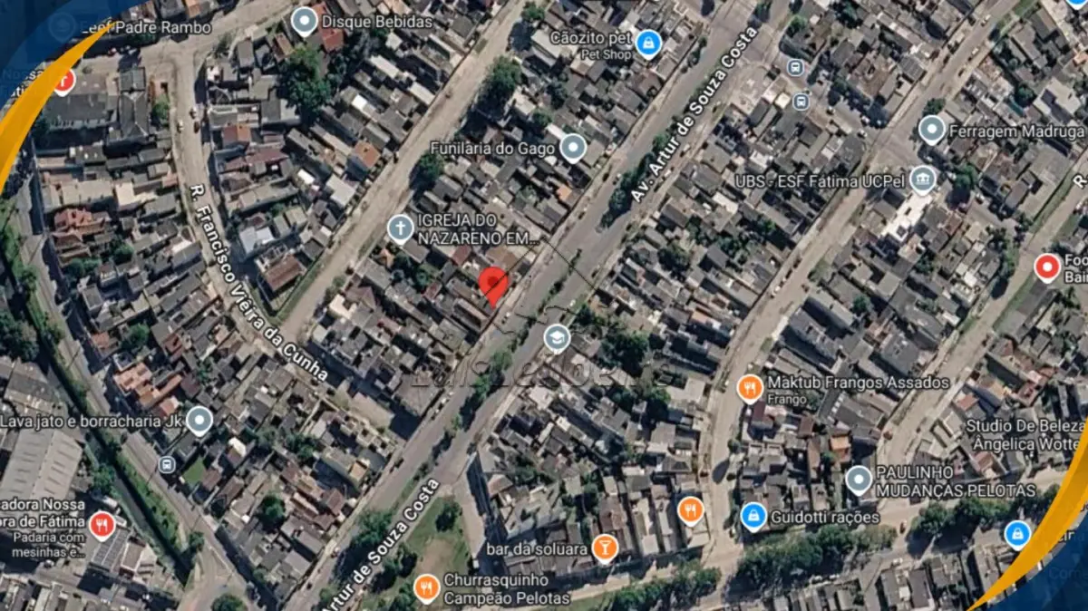 LOTE 052 - CASA E RESPECTIVO TERRENO - Lote nº 06, Quarteirão 20, Bairro Nossa Senhora de Fátima, Avenida Artur de Souza Costa, Pelotas/RS, com área de 300,00m²